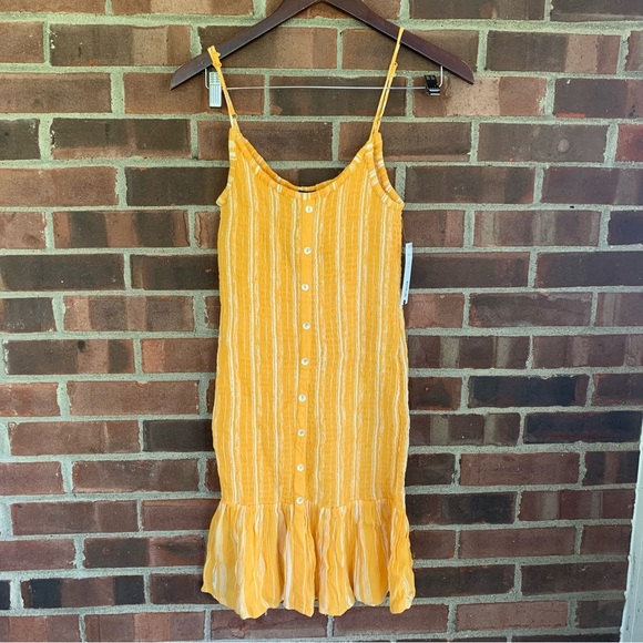 Aqua Dresses & Skirts - Aqua Womens yellow Sleeveless Striped Mini Tank Dress US small regular NEW